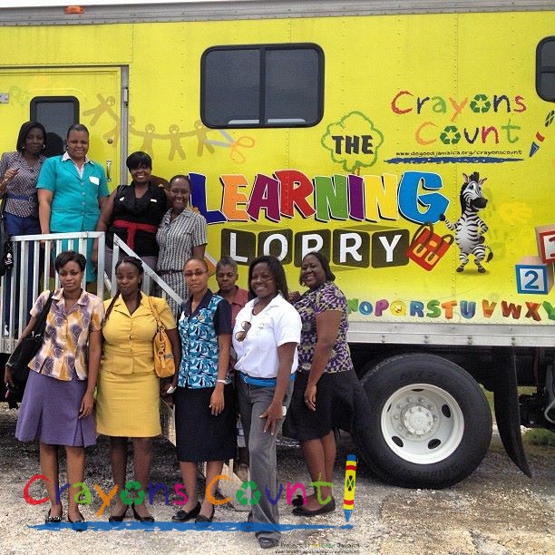Historic photo- the first ever Crayons Count School tour photo